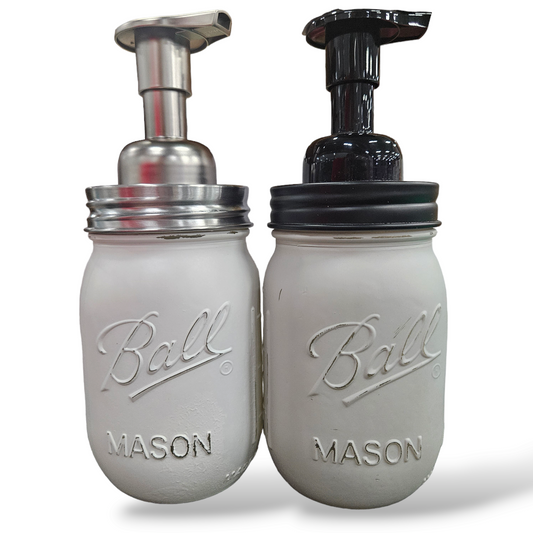 Mason Jar Foaming Liquid Soap Dispenser, Chalk Paint Mason Jar Foaming Liquid Soap Dispenser Jax Soap Company