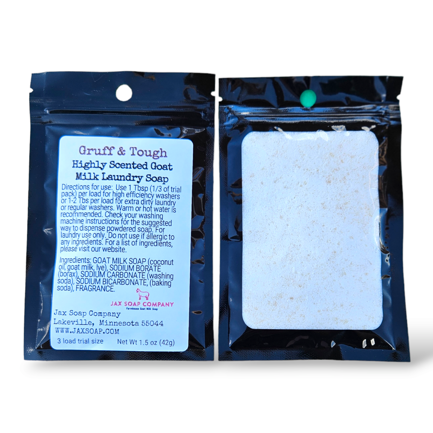 Goat Milk Laundry Soap, Trial Size Jax Soap Company Gruff & Tough