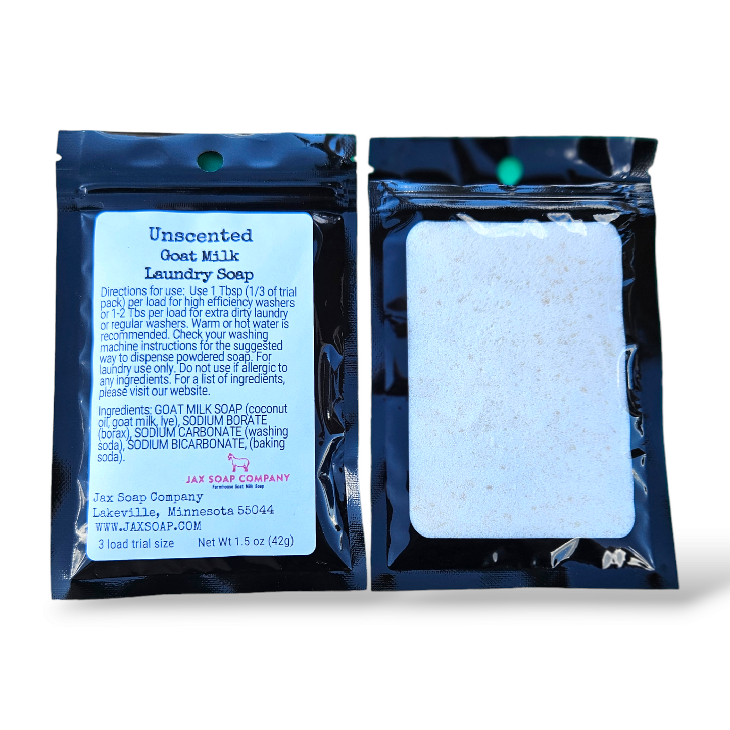 Goat Milk Laundry Soap, Trial Size Jax Soap Company Unscented