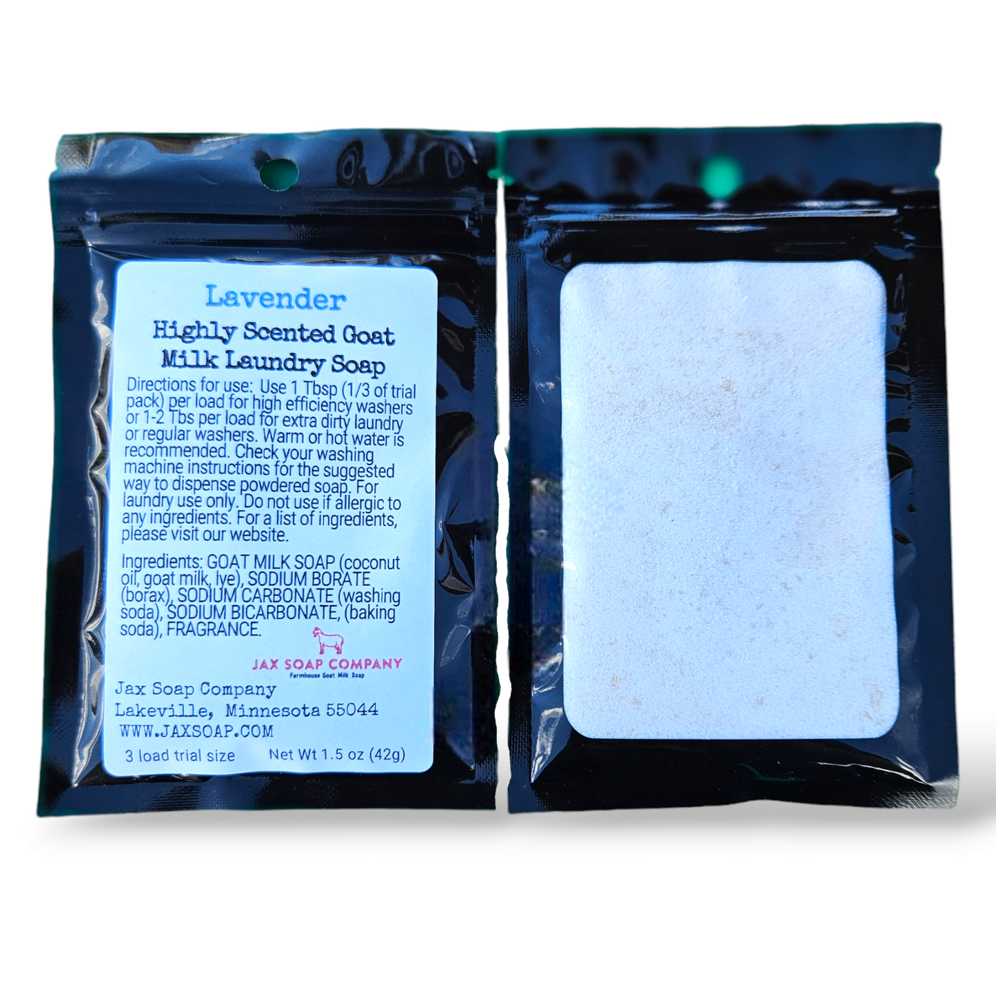 Goat Milk Laundry Soap, Trial Size Jax Soap Company Lavender