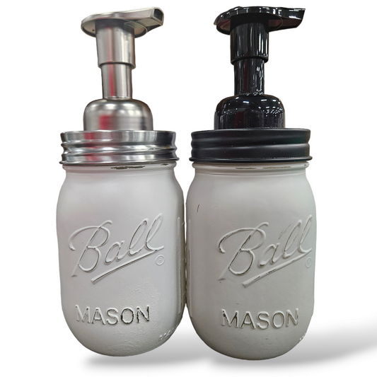 Mason Jar Foaming Liquid Soap Dispenser, Chalk Paint Mason Jar Foaming Liquid Soap Dispenser Jax Soap Company   