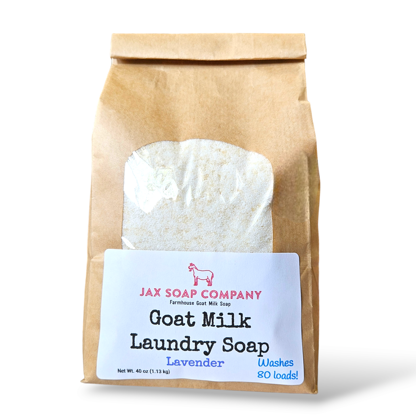 Goat Milk Laundry Soap Refill, 80 loads  Jax Soap Company Lavender With 1 tablespoon scoop 