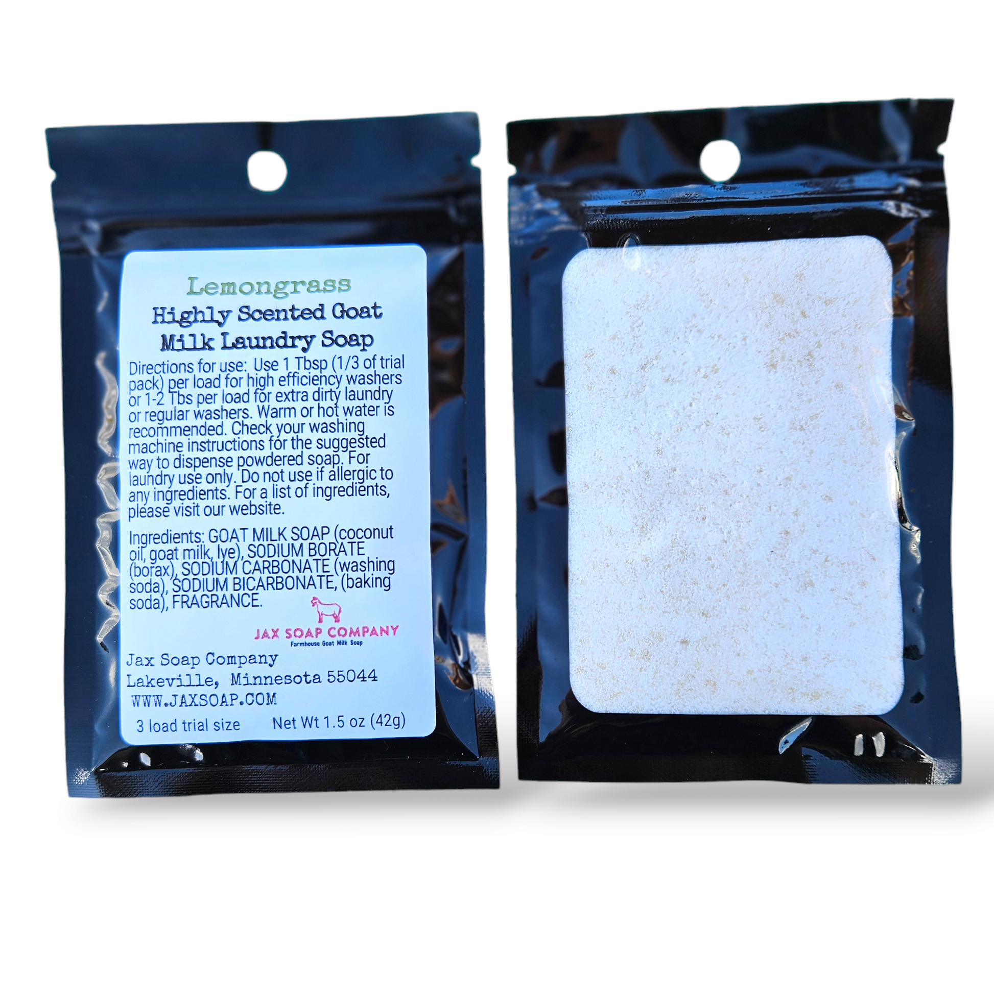 Goat Milk Laundry Soap, Trial Size  Jax Soap Company Lemongrass  